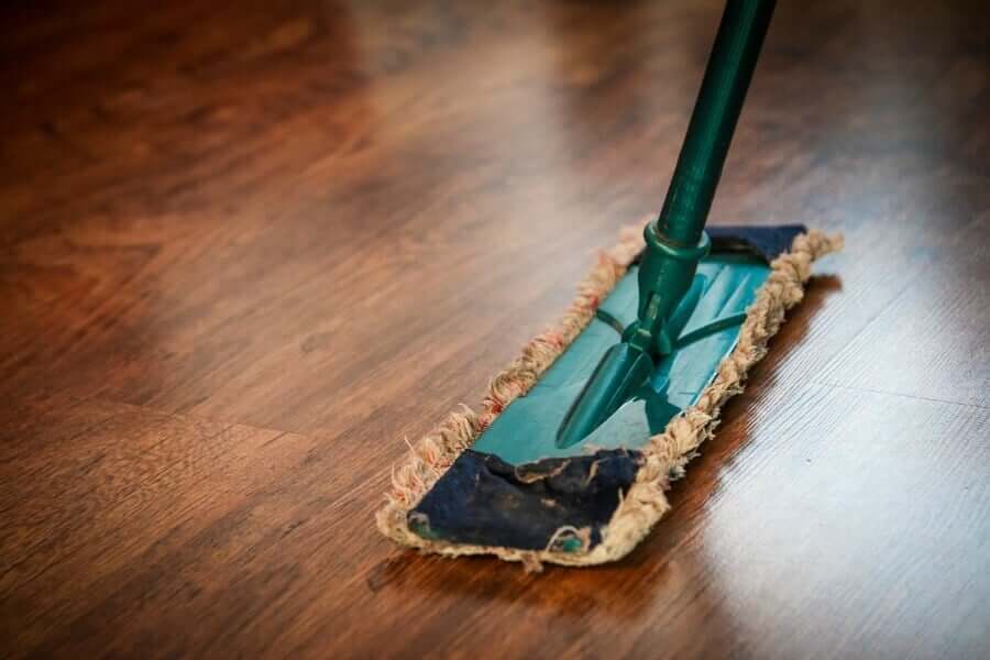 Mop cleaning the floor