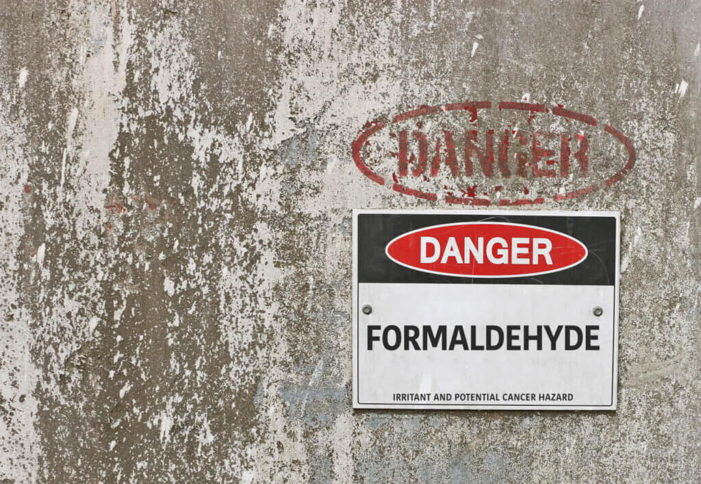 Formaldehyde danger sign