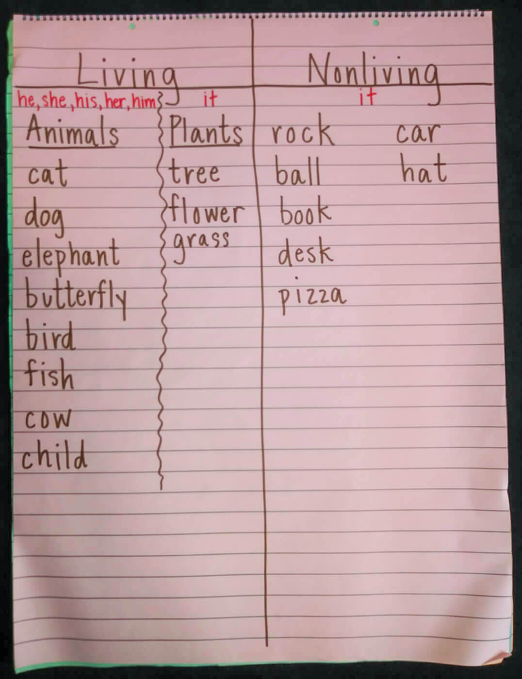 Living Nonliving list