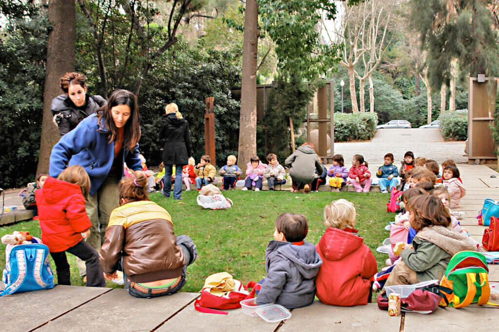 Students visiting a park