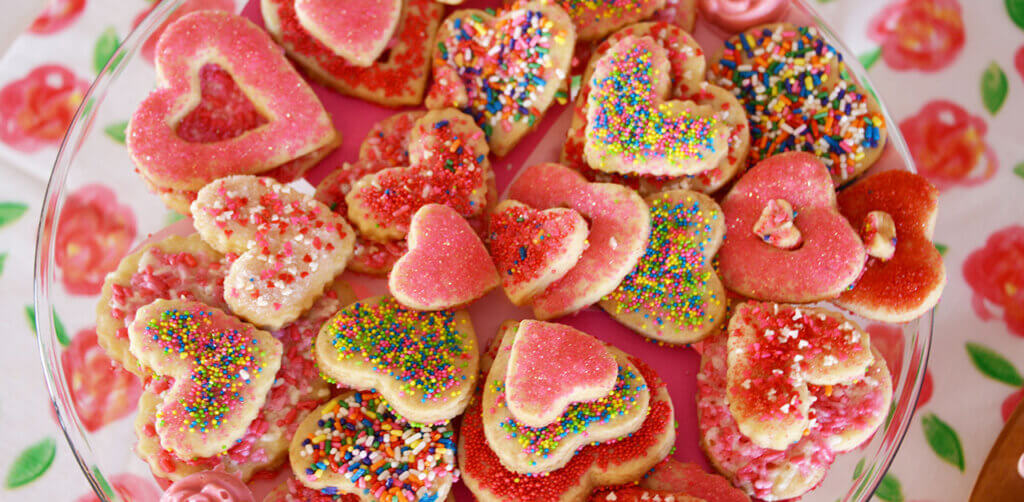 Heart shaped sugar cookies