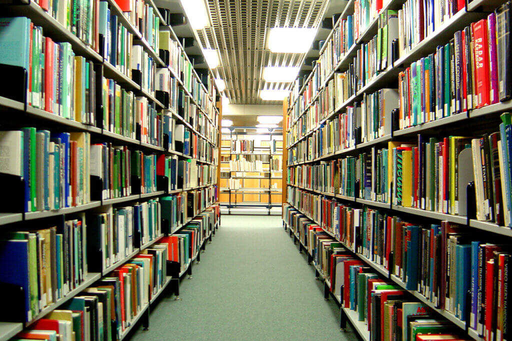 Hallway in a library