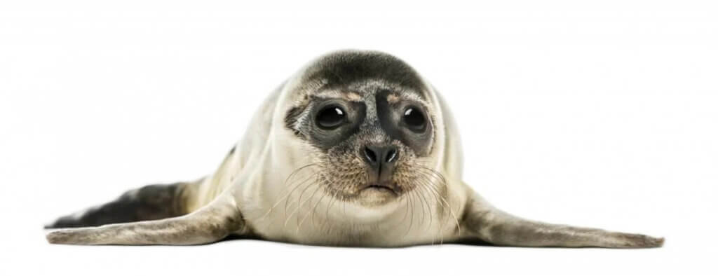 seal pup on isolated white background