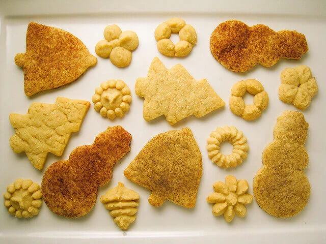 vegan holiday sugar cookies on a baking sheet