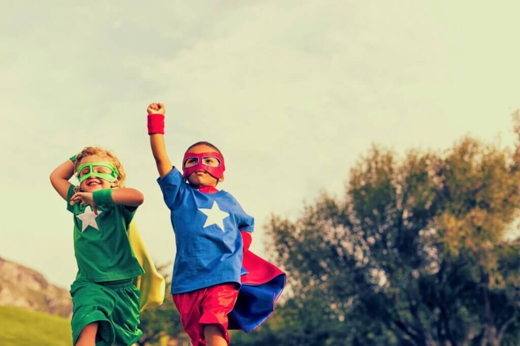 two super hero kids