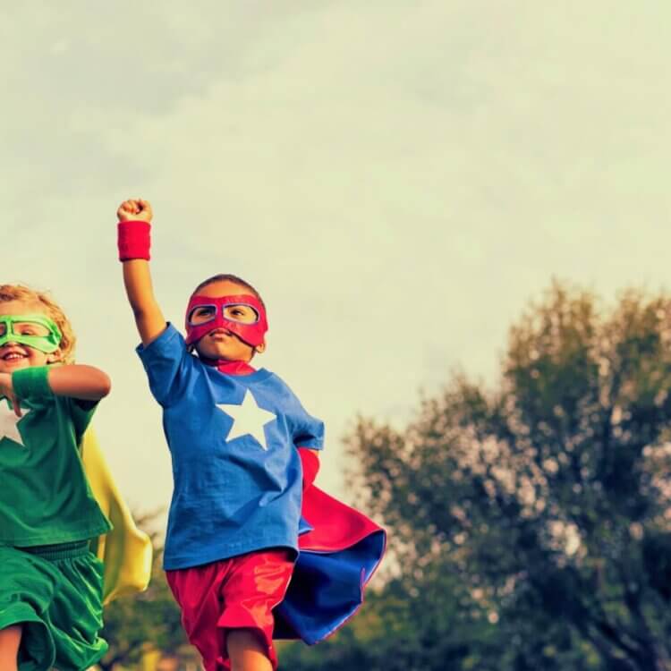 two super hero kids