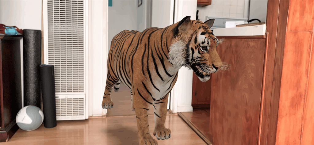 A 3D image of a tiger