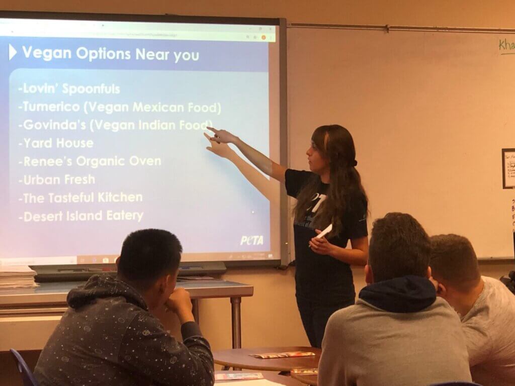 Presentation for a vegan cooking demo in Arizona