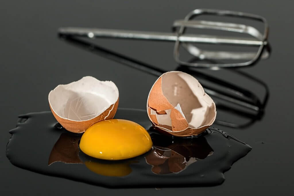 Broken egg shells