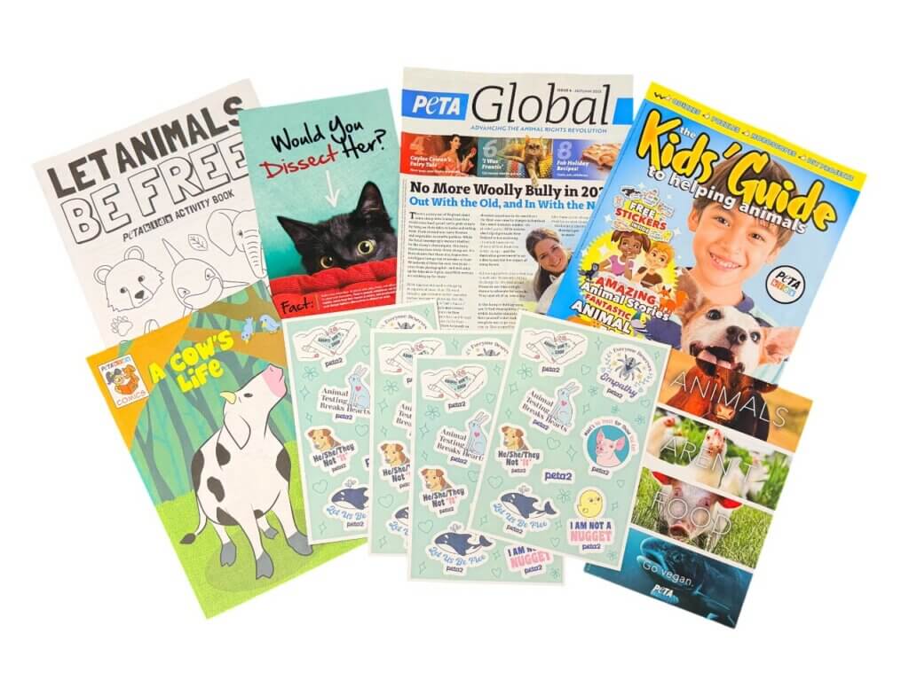 Example of some of literature that PETA offers