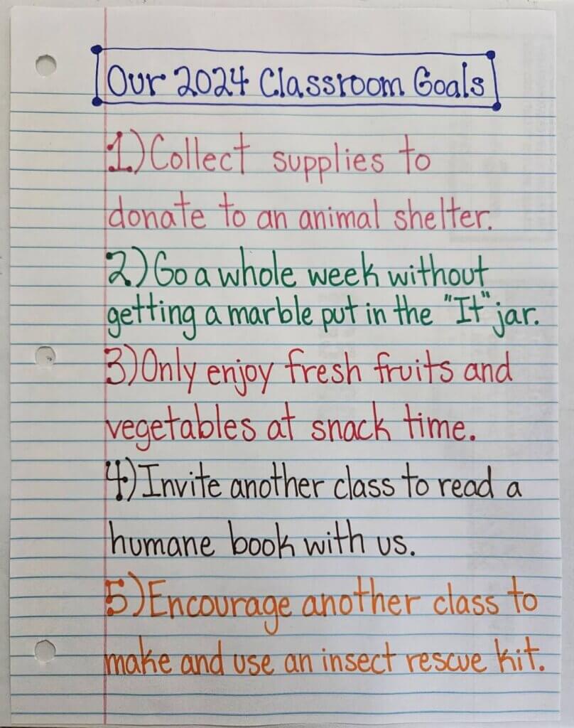 Classroom Goals List