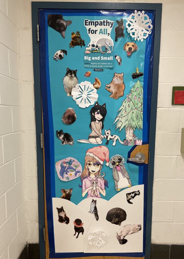 Decorated classroom door, empathy
