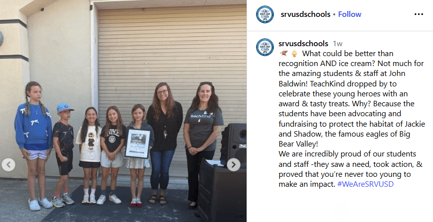 Guardians of the Eagles Award, John Baldwin Elementary School