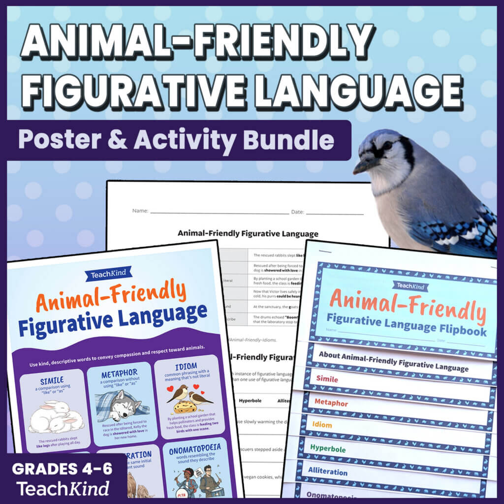Figurative language thumbnail featuring poster, lesson, and flipbook. Grades 4, 5, 6
