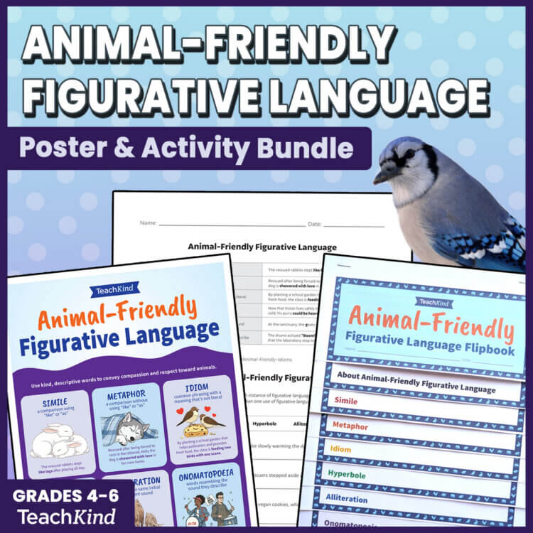 Figurative language thumbnail featuring poster, lesson, and flipbook. Grades 4, 5, 6