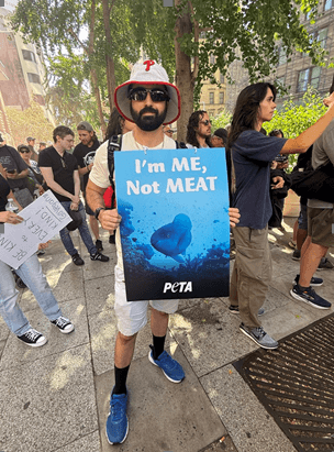 A-list teacher, Mike Tori, protesting