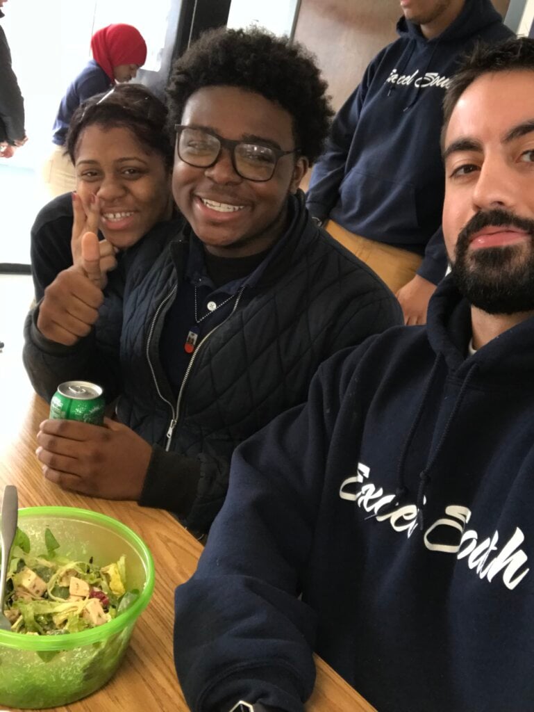 Mike Tori with students